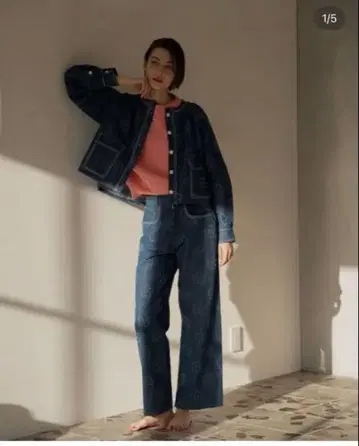 린카블 플라워 데님 팬츠 M
