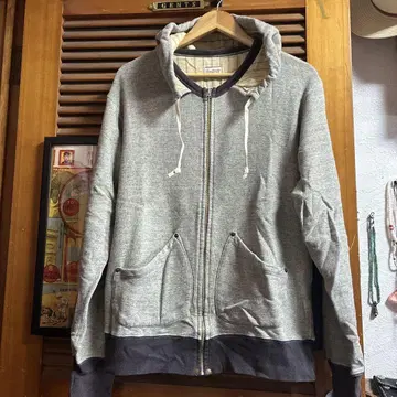 아나크로노옴 그레이 풀 집업 후드티