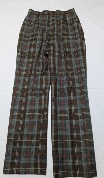 Aquascutum 아쿠아 스큐텀 체크 무늬 울 테이퍼드 팬츠