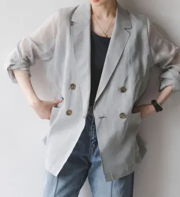 noble 소프트 오간자 시어 자켓