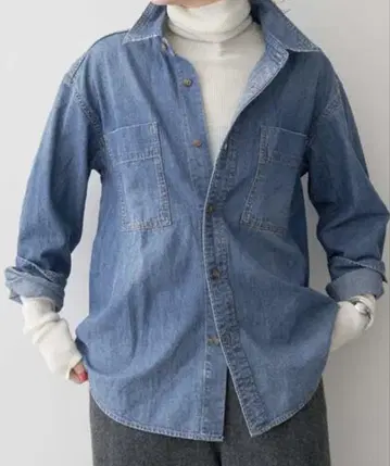 Spick and Span 라이트 온스 데님 셔츠 블루