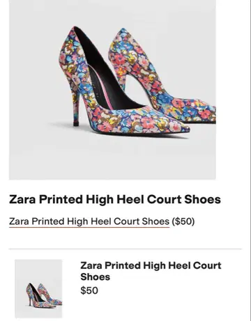 ZARA TRAFALUC 자라 플로럴 프린트 하이힐 35