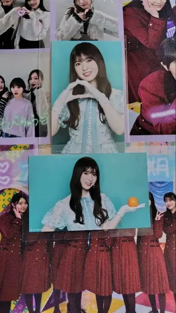 노기자카46 미니 브로마이드 네이블 오렌지 오가와 아야 2종