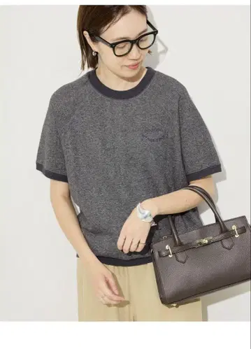 SLOVE IENA 라메 쭈리 하프 슬리브 풀오버