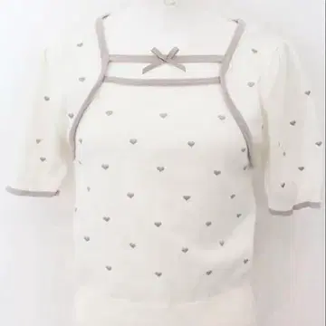 evelyn 하트 리본 니트탑
