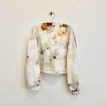 ZARA 멀티 컬러 타이다이 후드 부착 크롭 후드티 사이즈 S