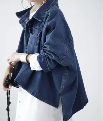 안티카 antiqua 데님 블루 오버 사이즈 자켓