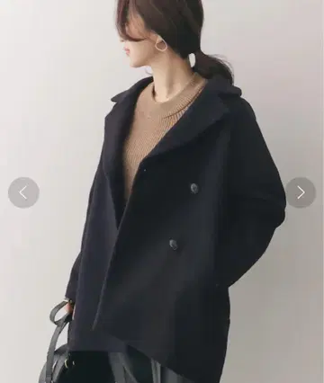 네이비 울 와이드 코쿤 코트