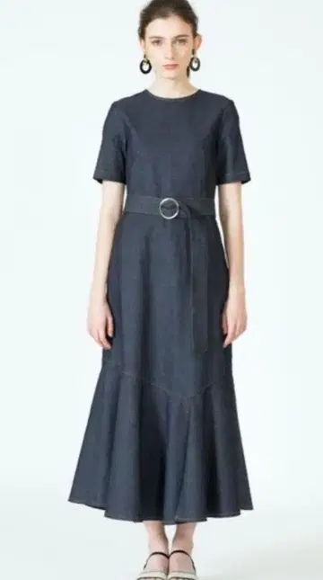 allureville 데님 머메이드 원피스