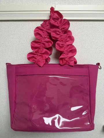 자카마트 프릴 핸들 토트 비비드 핑크 이타백