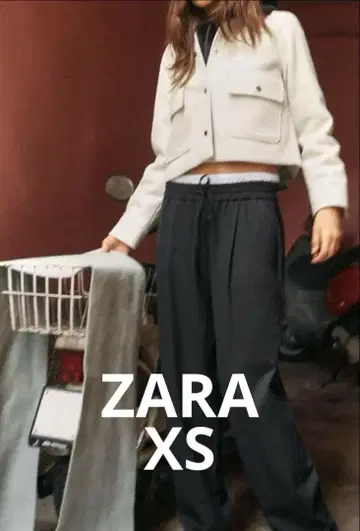 ZARA 와이드 레그 팬츠 더블 허리 밴딩 XS 사이즈