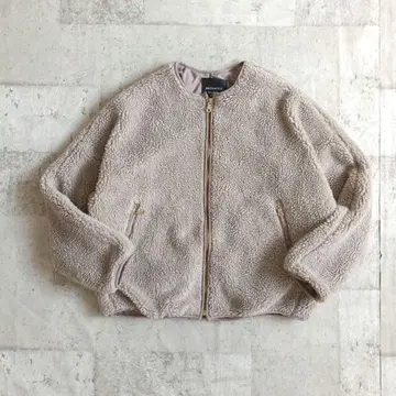 MICA&DEAL 보아 자켓 베이지 돌먼 슬리브 복슬복슬
