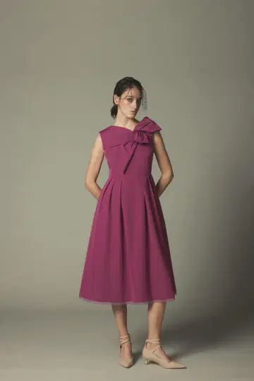 YUMI KATSURA for CELFORD 비대칭 리본 드레스