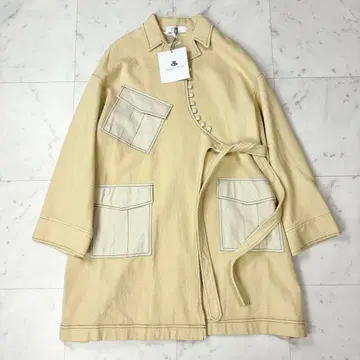 새상품 택 포함 토겐토겐 포켓 디자인 코트 베이지 프리 사이즈