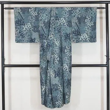 롱 사이즈 125cm 사라사 파란색 순수 실크 도추기 d572