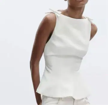 ZARA 리본 푸페 라무 상의 M