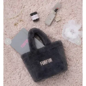 FURFUR 에코 퍼 토트백 차콜 그레이 핑크 CGRY