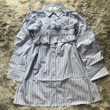 jouetie 뷔스티에 레이어드 셔츠 스트라이프 블루 used