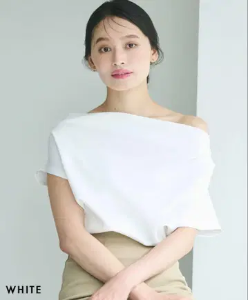 BASEMENT 드레이프 분또 상의 화이트 완판템