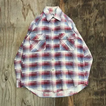 jeaning wear 프린트 플란넬 체크 긴팔 셔츠 90s