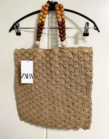 ZARA 자라 새상품 비즈 페이퍼 토트백