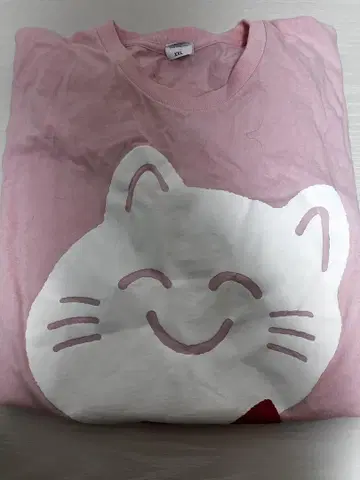 커다란 나르세 고양이 T셔츠 (퀸) 라이트 핑크