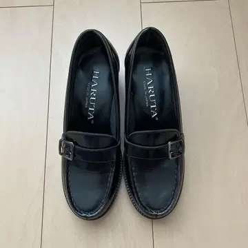HARUTA 링 스트랩 힐업 로퍼 23.0cm 블랙 3E