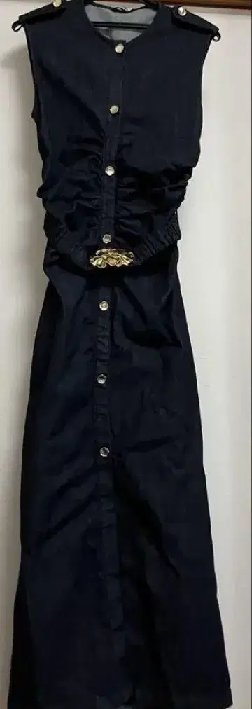 ZARA 데님 슬리브리스 롱 원피스