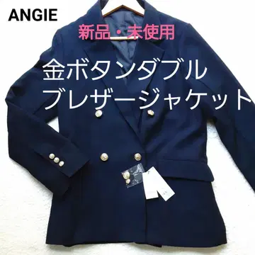 미사용 새상품 택 포함 ANGIE 골드 버튼 더블 브레스트 자켓 네이비