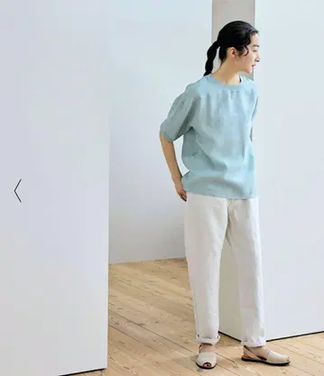 나카가와 마사시치 상점 린넨 라이트 블루 티셔츠