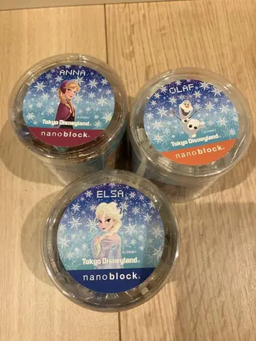 미사용 디즈니 nanoblock 안나 엘사 올라프 세트