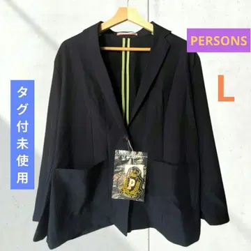 택 포함 PERSONS 엠블럼 브로치 포함 릴랙스 스타일업 자켓