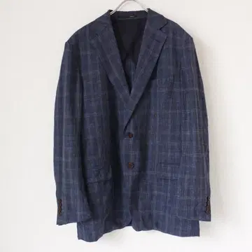 고타이리쿠 DORMEUIL 린넨 테일러드 자켓 LL 네이비 체크