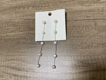 펄 장식 롱 귀걸이
