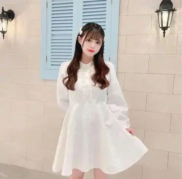 evelyn 트위드 옷깃 비쥬 op 원피스 화이트