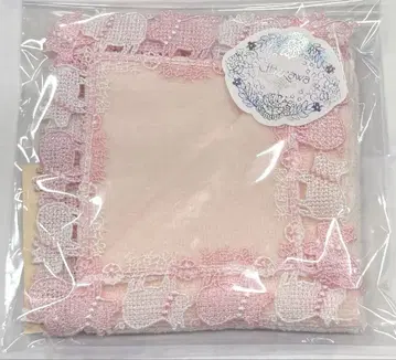 [ 미사용 새상품 ] 긴자와 레이스 손수건 돼지에 진주 핑크
