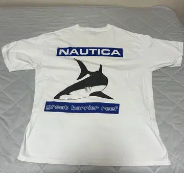 90s NAUTICA USA제 셔츠 백 프린트 화이트 T 노티카