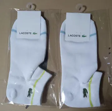LACOSTE 일본제 남성용 스니커즈 길이 양말 화이트 2켤레