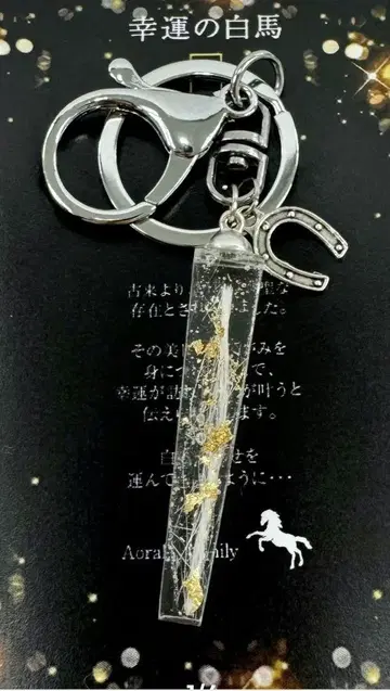아오라키 화이트마 행운의 실버 키링 경마