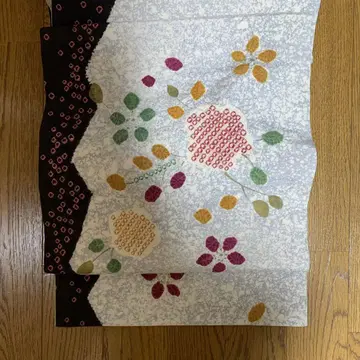 후쿠로 오비 순수 실크 조임 초목 꽃무늬