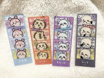 치이카와 프린트 씰풍 북마커 4개 세트