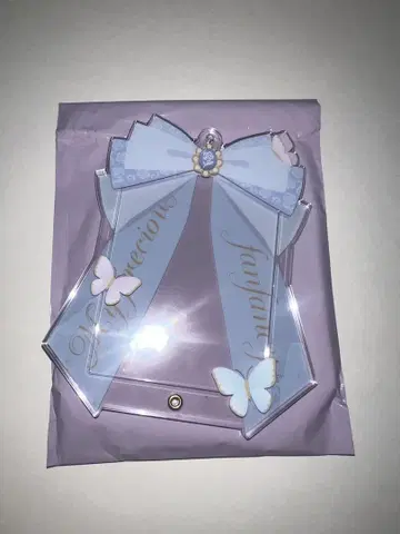 후쿠야 포토 카드 아크릴 프레임 리본 파피용 스카이블루