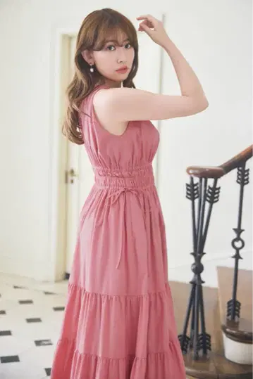 Riviera Bow Tiered Long Dress S사이즈