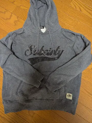 subciety 스톤 장식 그레이 후드티 L 사이즈