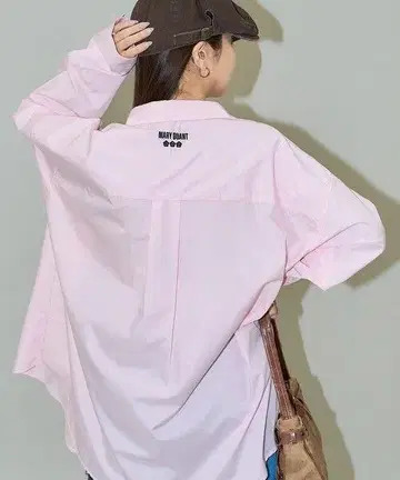 MARY QUANT x PUBLUX/마리콴트 로고 자수 빅 셔츠