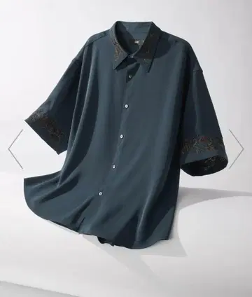HARE TOROMI 자수 셔츠 SS 블루 계열 기타 89