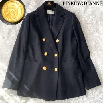 PINKEY&DIANNE 네이비 테일러드 자켓 더블 골드 버튼 38