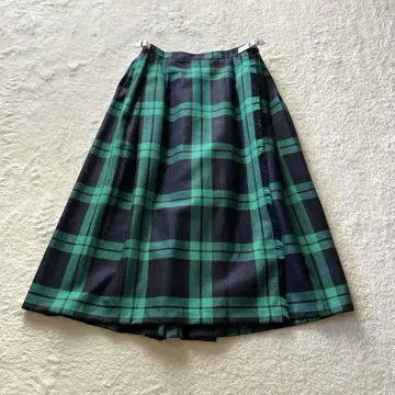 O'NEIL OF DUBLIN 울 퀼트 스커트 타탄 체크 그린