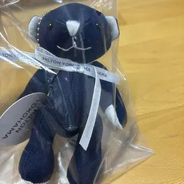 힐튼 요코하마 베어 봉제 인형 키링 테디베어 네이비