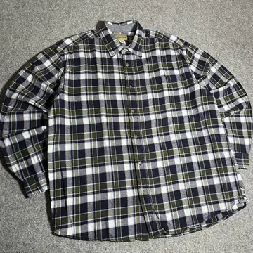 00년대 St. John's Bay 플란넬 셔츠 체크 2XL